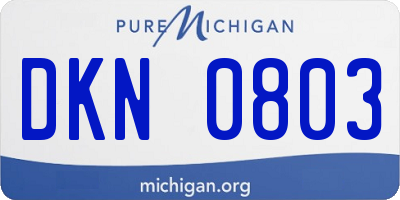 MI license plate DKN0803