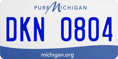 MI license plate DKN0804