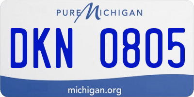 MI license plate DKN0805