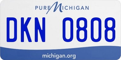 MI license plate DKN0808