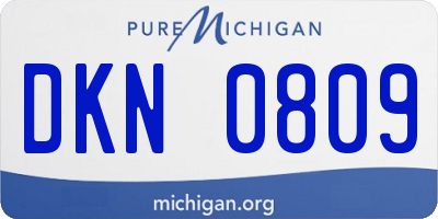 MI license plate DKN0809