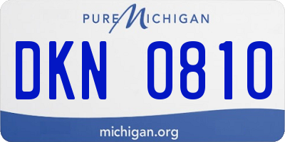 MI license plate DKN0810