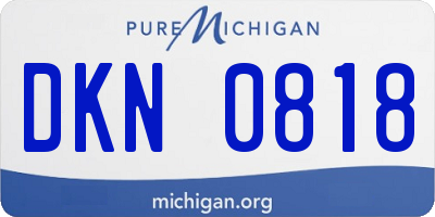 MI license plate DKN0818