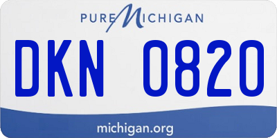 MI license plate DKN0820