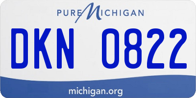 MI license plate DKN0822