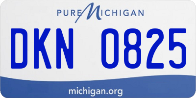 MI license plate DKN0825