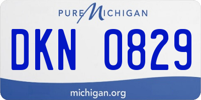 MI license plate DKN0829