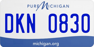 MI license plate DKN0830