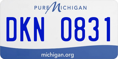 MI license plate DKN0831