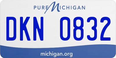 MI license plate DKN0832