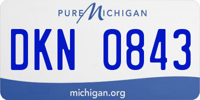 MI license plate DKN0843