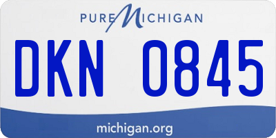MI license plate DKN0845