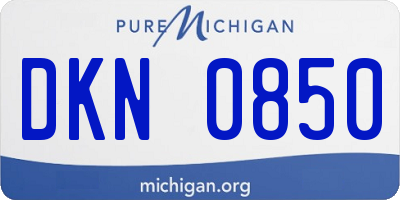 MI license plate DKN0850