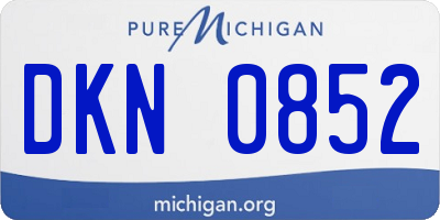 MI license plate DKN0852