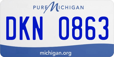 MI license plate DKN0863