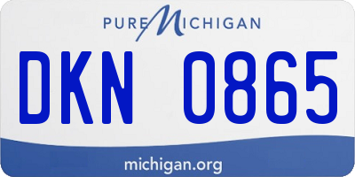 MI license plate DKN0865