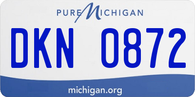 MI license plate DKN0872
