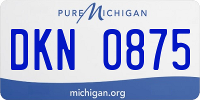 MI license plate DKN0875