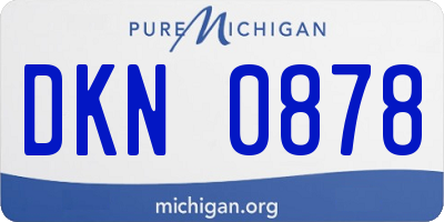 MI license plate DKN0878
