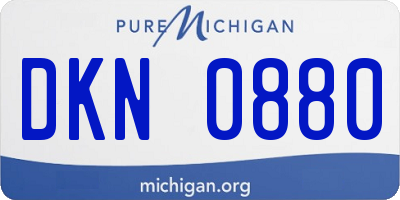 MI license plate DKN0880
