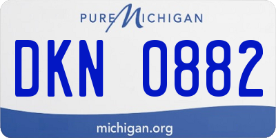 MI license plate DKN0882