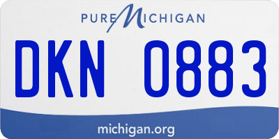 MI license plate DKN0883