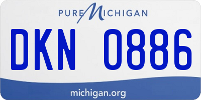 MI license plate DKN0886