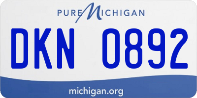 MI license plate DKN0892