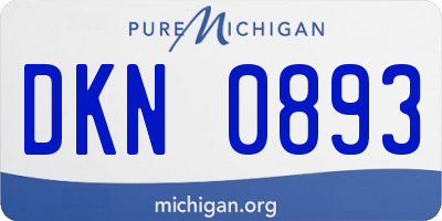 MI license plate DKN0893