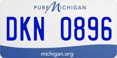 MI license plate DKN0896