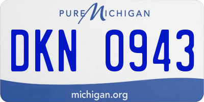 MI license plate DKN0943