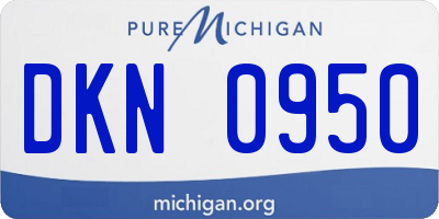 MI license plate DKN0950