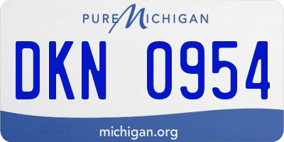 MI license plate DKN0954