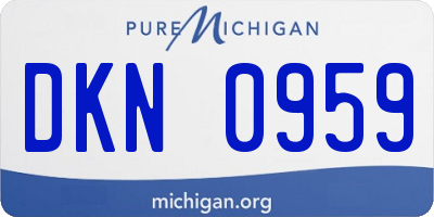 MI license plate DKN0959