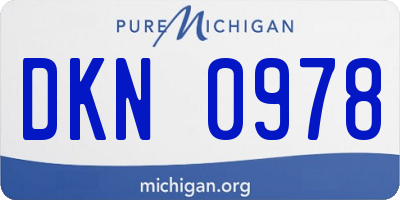 MI license plate DKN0978