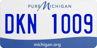 MI license plate DKN1009