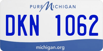 MI license plate DKN1062