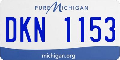 MI license plate DKN1153