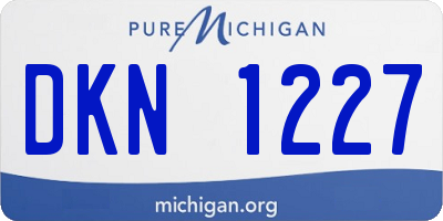 MI license plate DKN1227