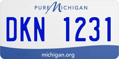 MI license plate DKN1231