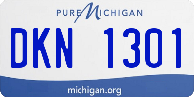 MI license plate DKN1301