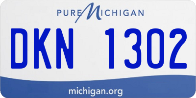 MI license plate DKN1302
