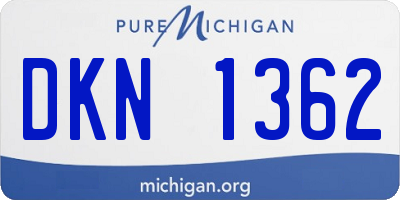 MI license plate DKN1362