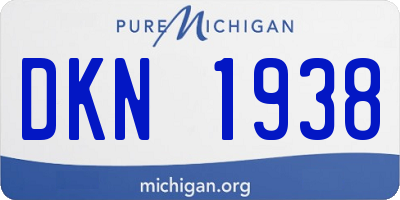 MI license plate DKN1938