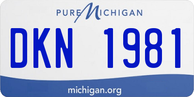 MI license plate DKN1981