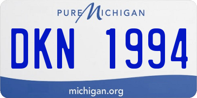MI license plate DKN1994