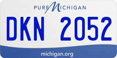 MI license plate DKN2052