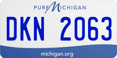 MI license plate DKN2063