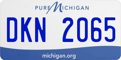 MI license plate DKN2065