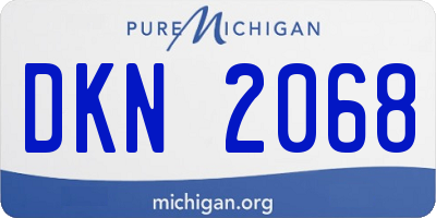 MI license plate DKN2068